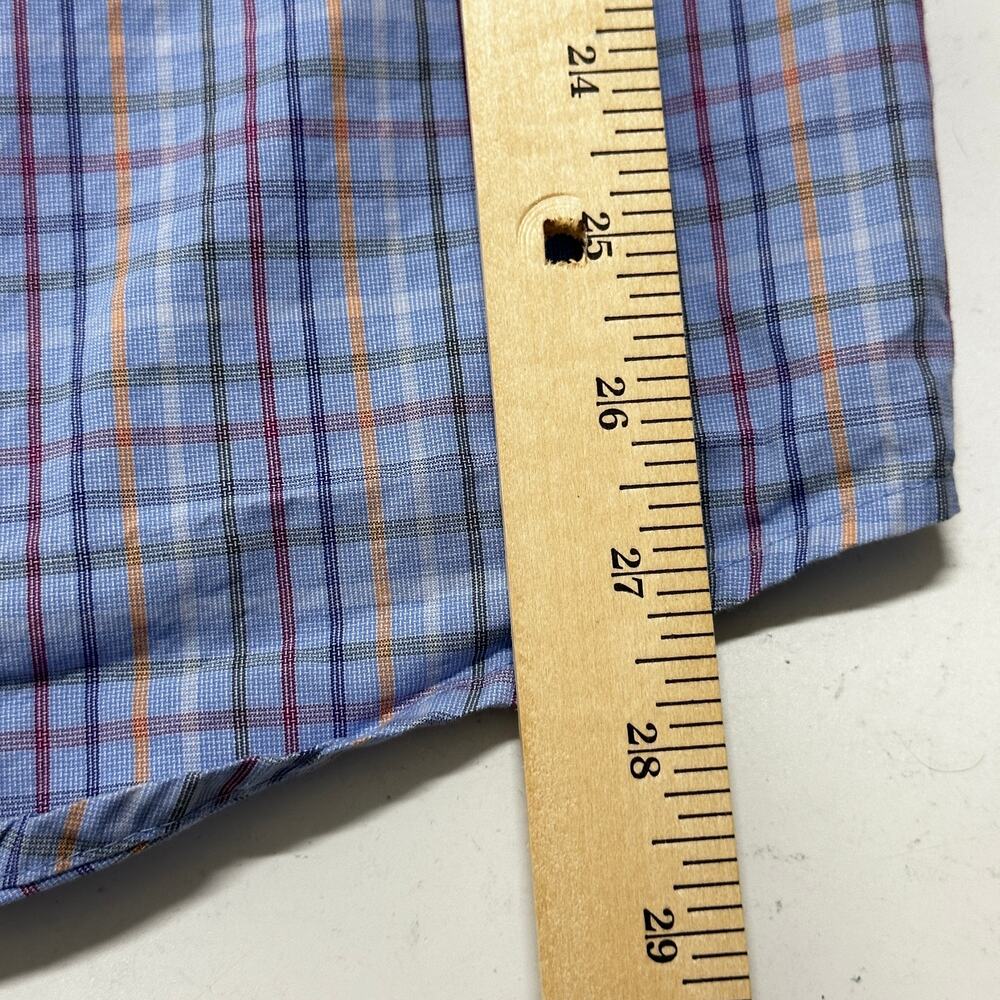 Wrangler Button Up Shirt Mens Size M Blue Red Yellow Plaid Long Sleeve Cotton - Picture 6 of 7